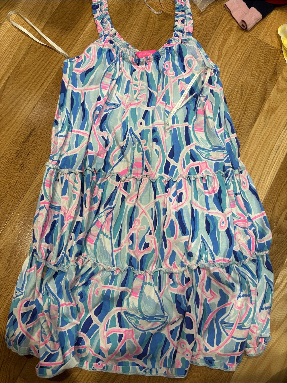 Lilly Pulitzer Blue and Pink Tiered Sundress